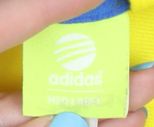 Adidas Neo Men’s Yellow Grey Blue Track Jacket M Full Zip Activewear