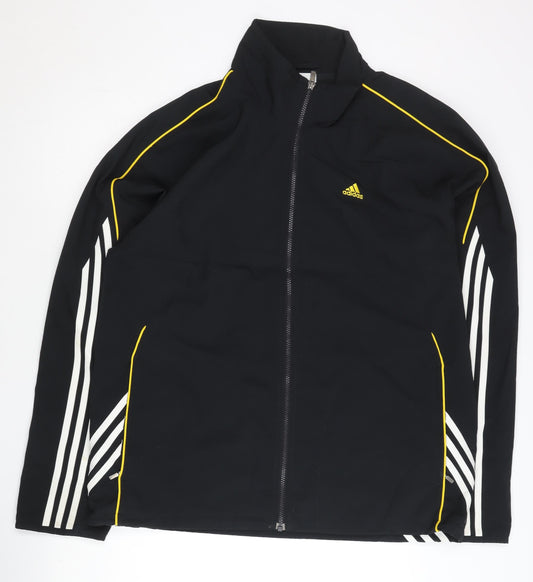 Adidas Men's Black L Track Jacket Softshell Full Zip Sportswear
