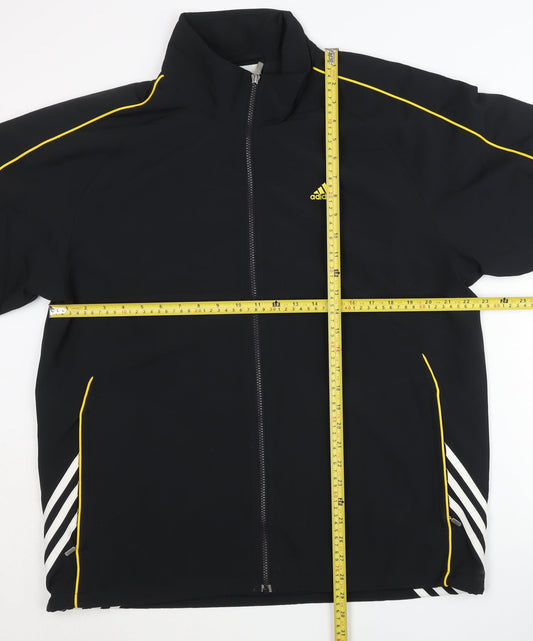 Adidas Men's Black L Track Jacket Softshell Full Zip Sportswear