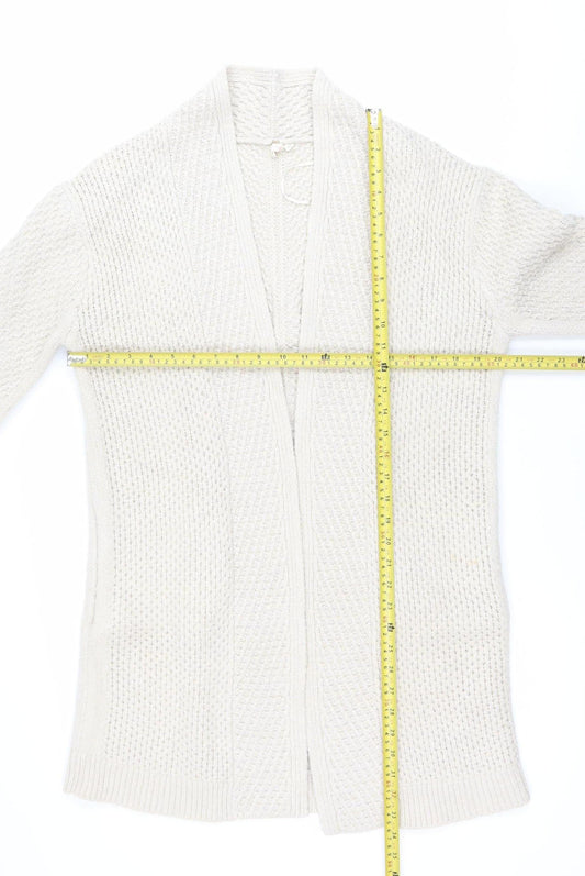 White Stuff Women’s Ivory Chunky Knit Cardigan Size M Winter