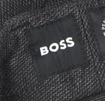 BOSS Men's Grey Slim Fit Herringbone Trousers 32W 32L