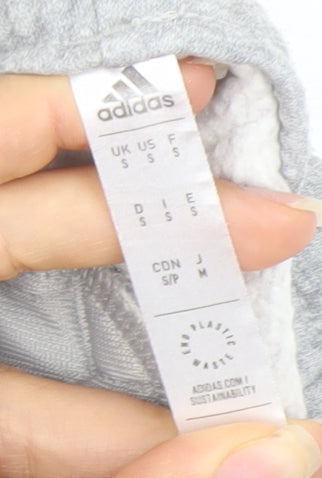 Adidas Men's Grey S Jogger Trousers Cotton Blend Elastic Waist