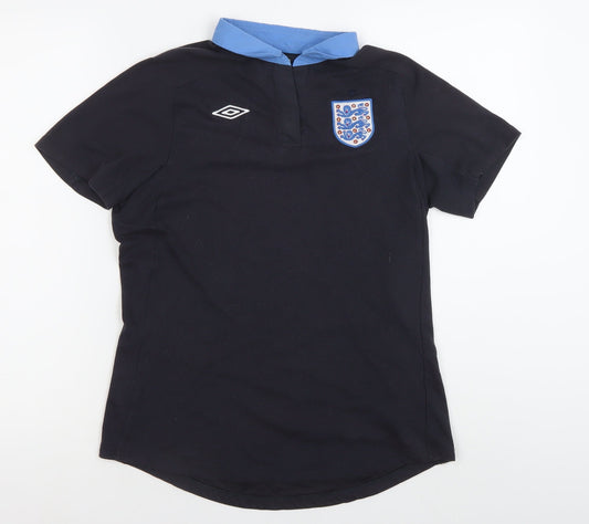 Umbro Women’s Black England Polo Shirt Size 12 Football Jersey
