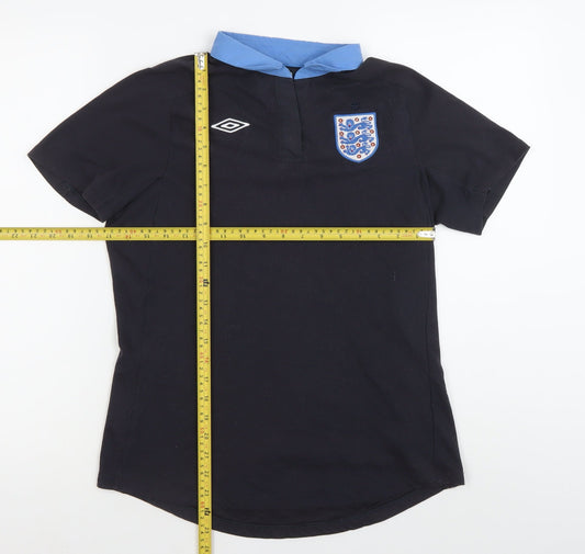 Umbro Women’s Black England Polo Shirt Size 12 Football Jersey