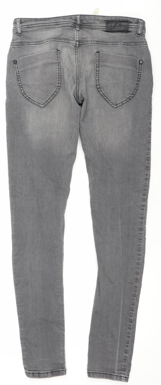 Additional front view of Adidas Neo Women's Grey 10 Skinny Stretch Denim Jeans 29W 32L