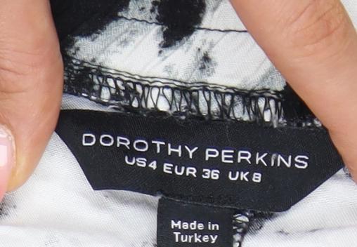 Dorothy Perkins Women’s Black Tie-Dye Jogger Trousers Size 8 Cotton