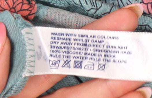 Fat Face Women's Multicoloured Floral A-Line Dress Size 12 Viscose