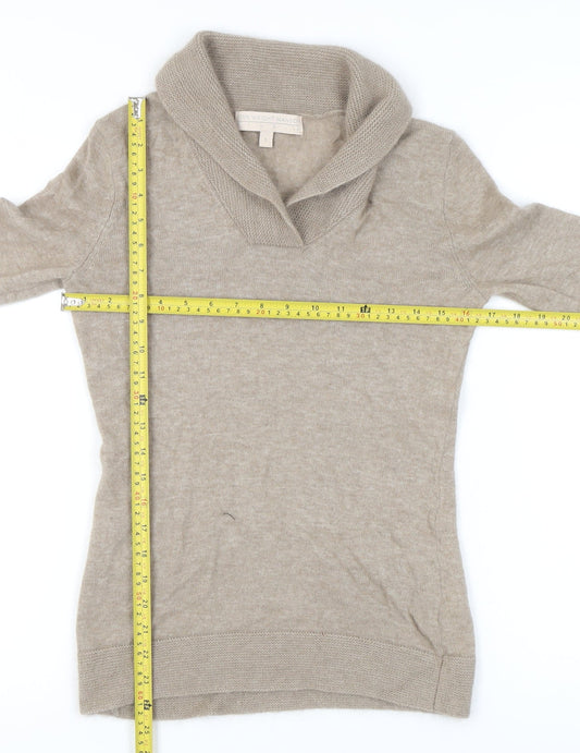 Fenn Wright Manson Women Beige Wool Angora Cowl Neck Jumper S