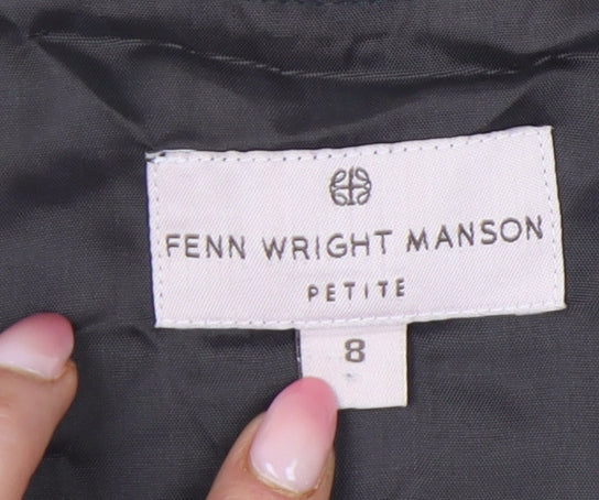 Fenn Wright Manson Petites Black Floral Sheath Dress Size 8