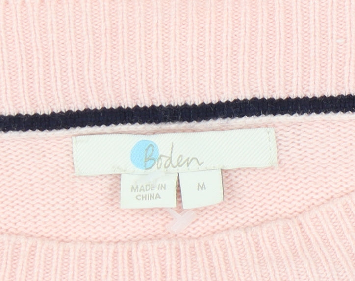 Boden Women’s Pink Boat Neck Long Sleeve Pullover Jumper M
