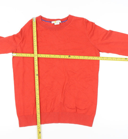 Boden Women's Red Crew Neck Cotton Blend Jumper Size M