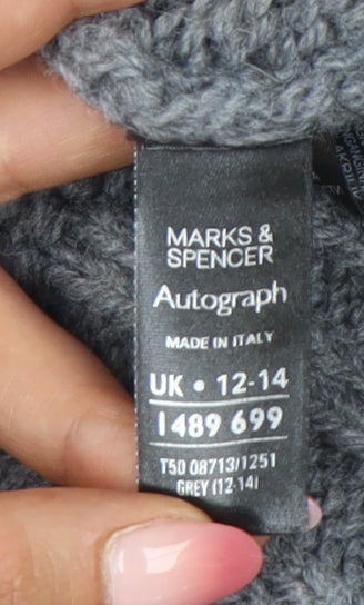 Marks & Spencer Women’s Grey Cable-Knit Cardigan UK 12-14