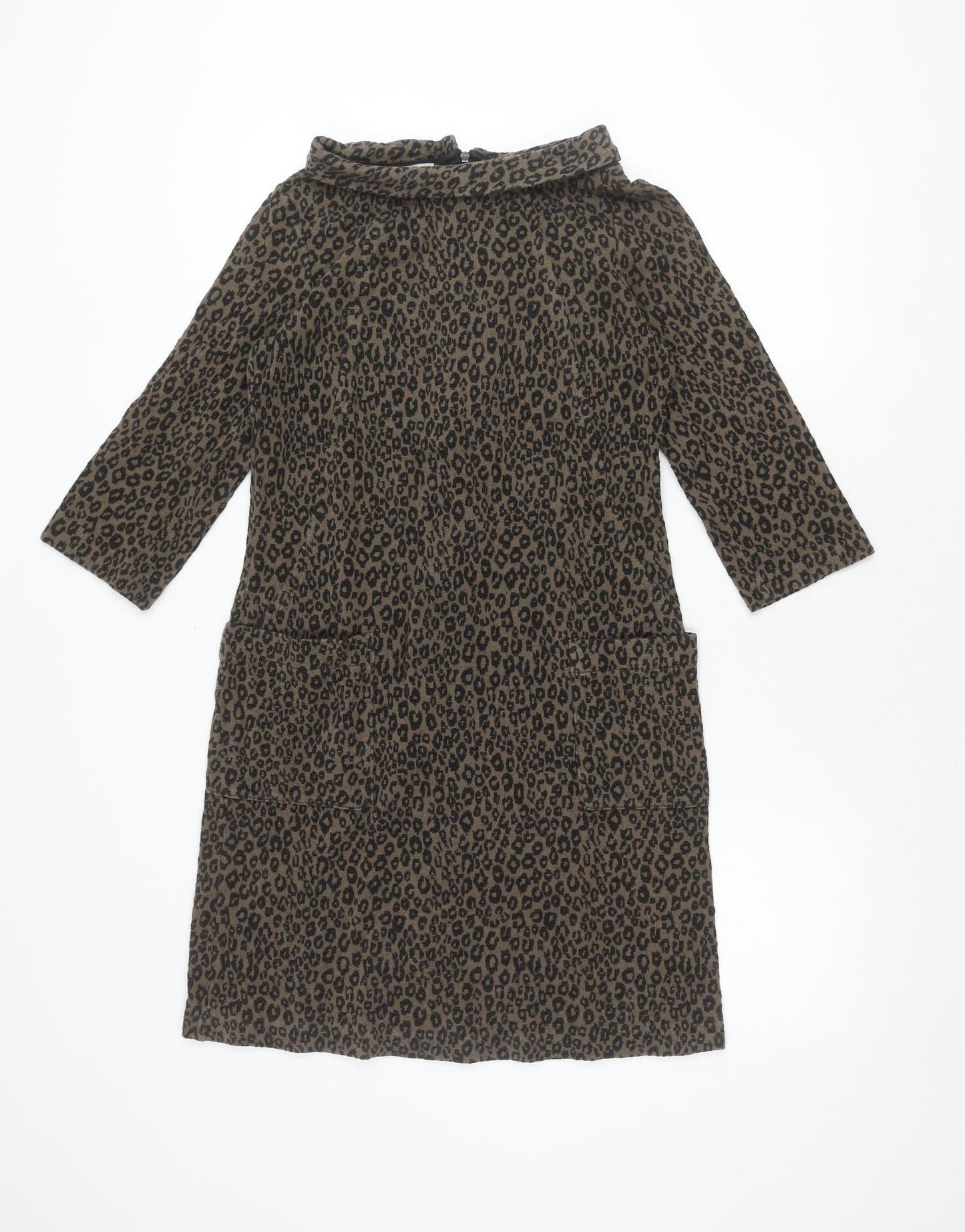 Hobbs Women’s Brown Leopard Print Sheath Dress Size 16