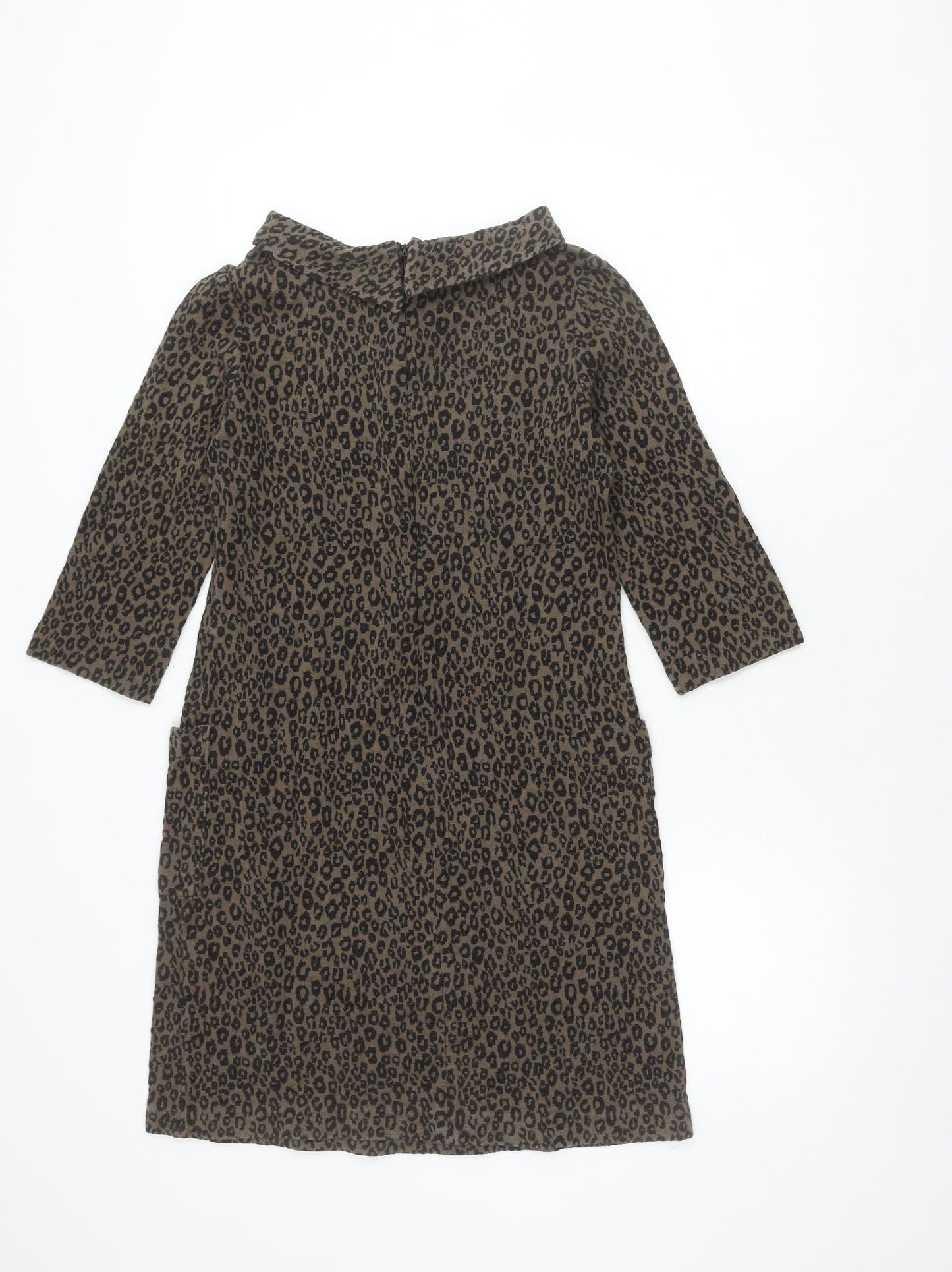 Hobbs Women’s Brown Leopard Print Sheath Dress Size 16
