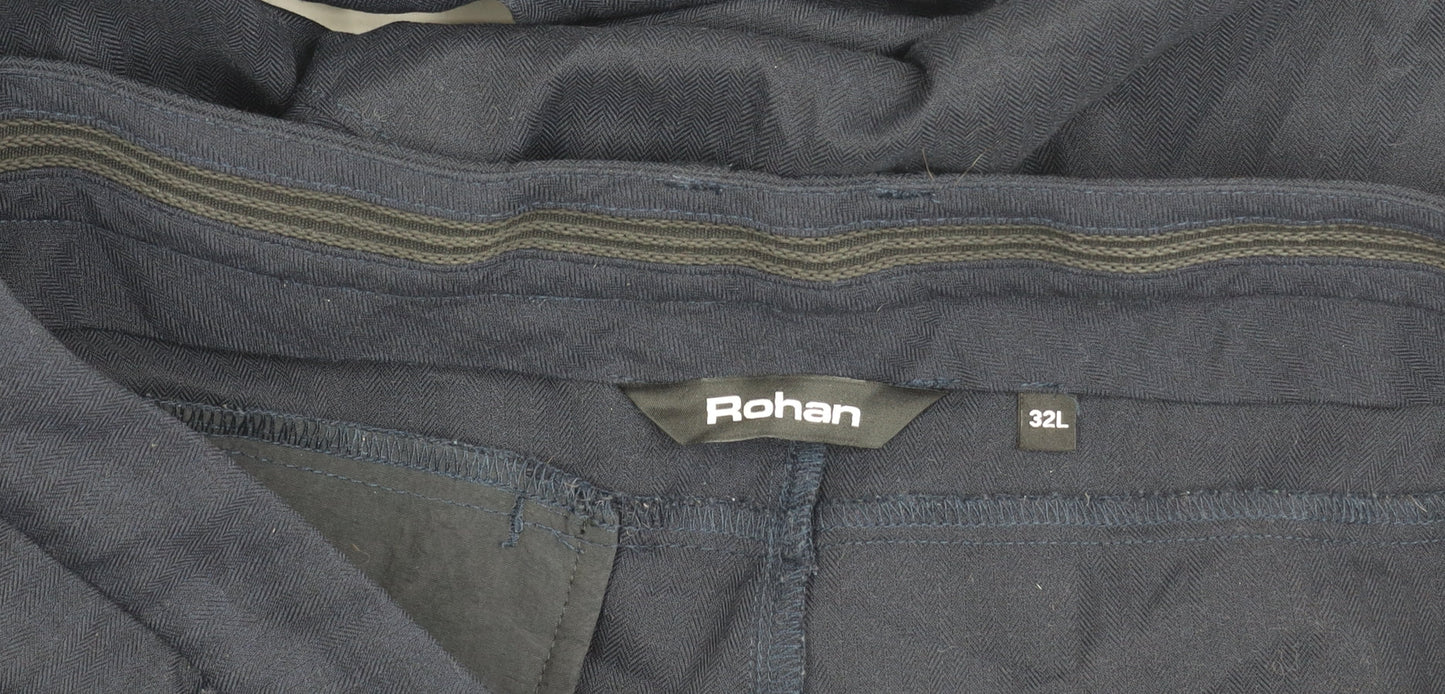 Rohan Men’s Blue Regular Fit Travel Trousers 32W 32L Straight Leg