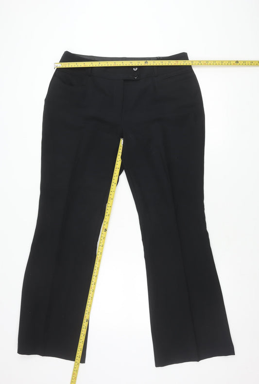 Dorothy Perkins Women's Black Size 14 Straight Leg Dress Trousers