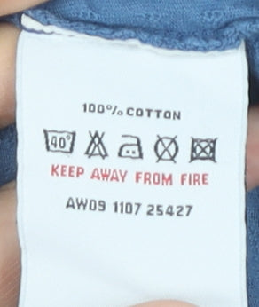 White Stuff Women's Blue Size 14 Tunic Blouse Short Sleeve Cotton