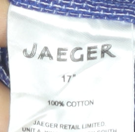 Jaeger Men’s Purple Geometric Cotton Regular Fit Dress Shirt XL 17in