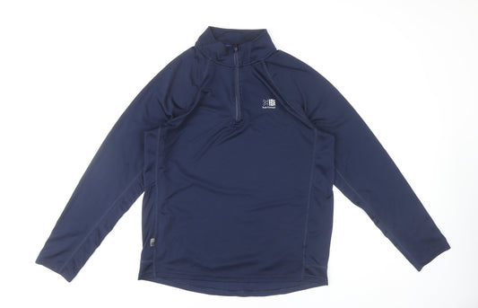 Karrimor Men's Blue L Athletic Fit 1/4 Zip Running Jacket