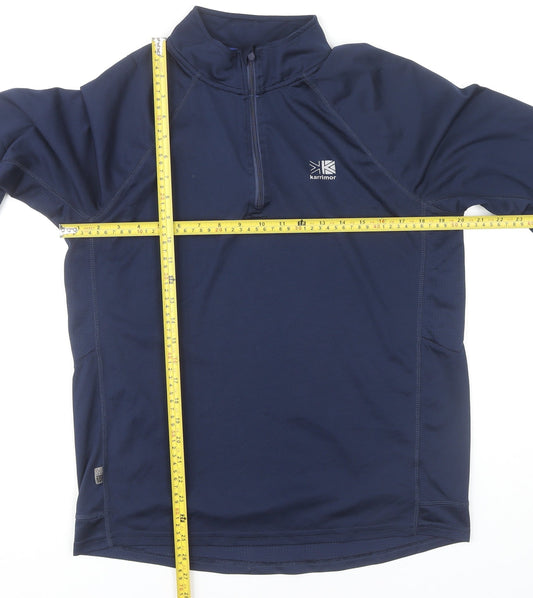 Karrimor Men's Blue L Athletic Fit 1/4 Zip Running Jacket
