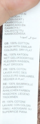 Fat Face Women's Beige V-Neck Cotton Jumper Size 12