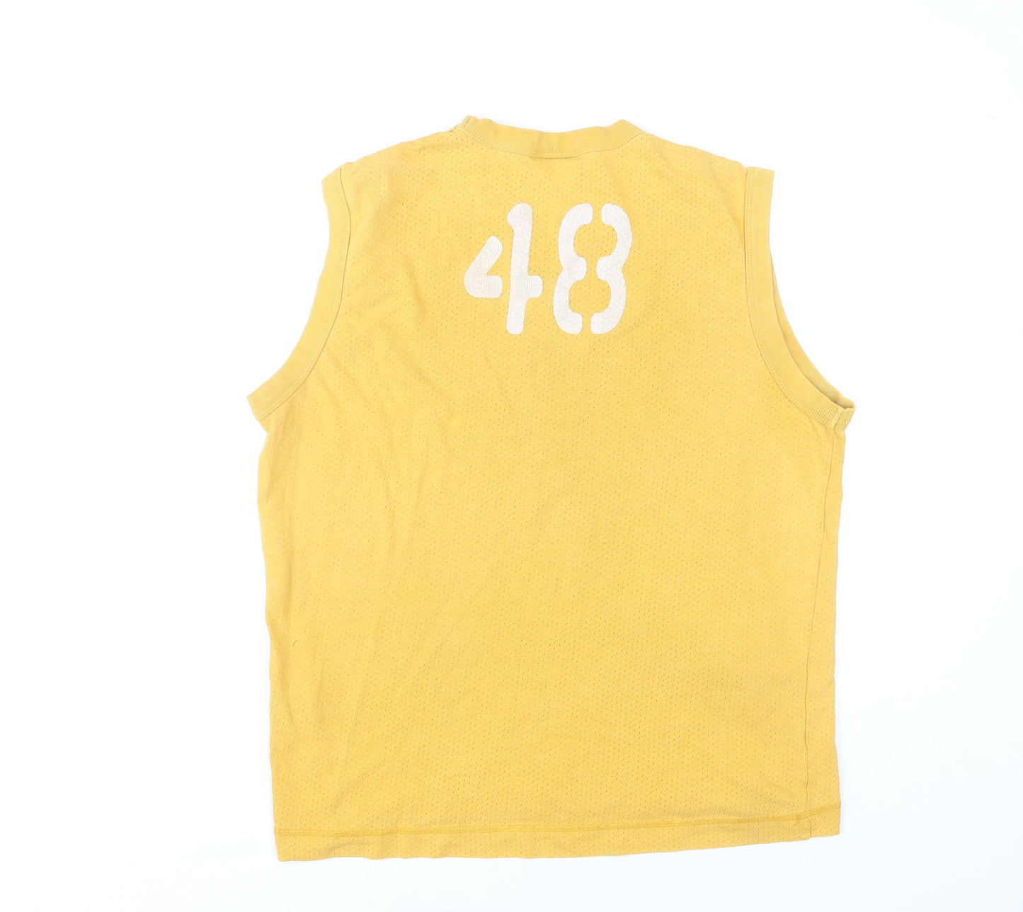 Puma Men's Yellow Sleeveless Crew Neck Jersey T-Shirt Size M