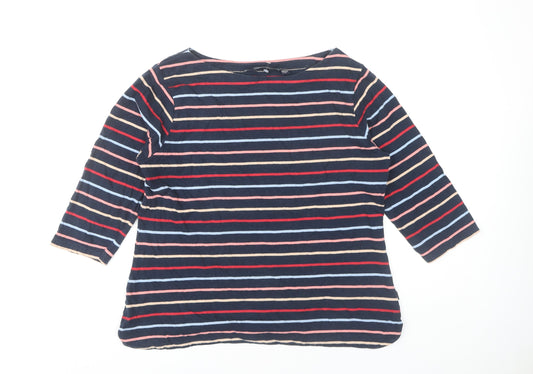 Regatta Womens Multicoloured Striped Boat Neck Jersey 3/4 Sleeve T-Shirt Size 16