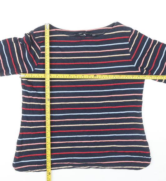Regatta Womens Multicoloured Striped Boat Neck Jersey 3/4 Sleeve T-Shirt Size 16