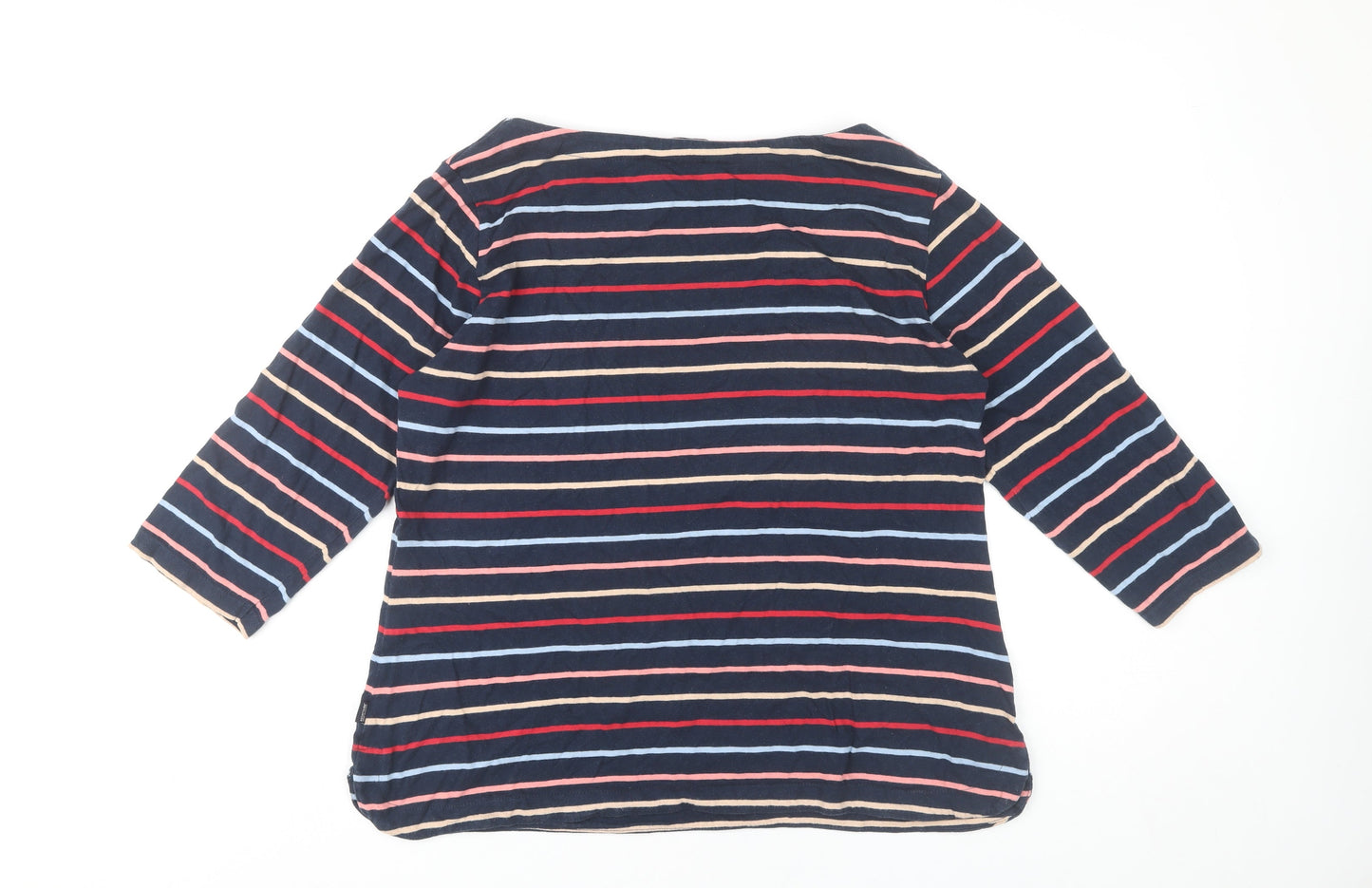 Regatta Womens Multicoloured Striped Boat Neck Jersey 3/4 Sleeve T-Shirt Size 16