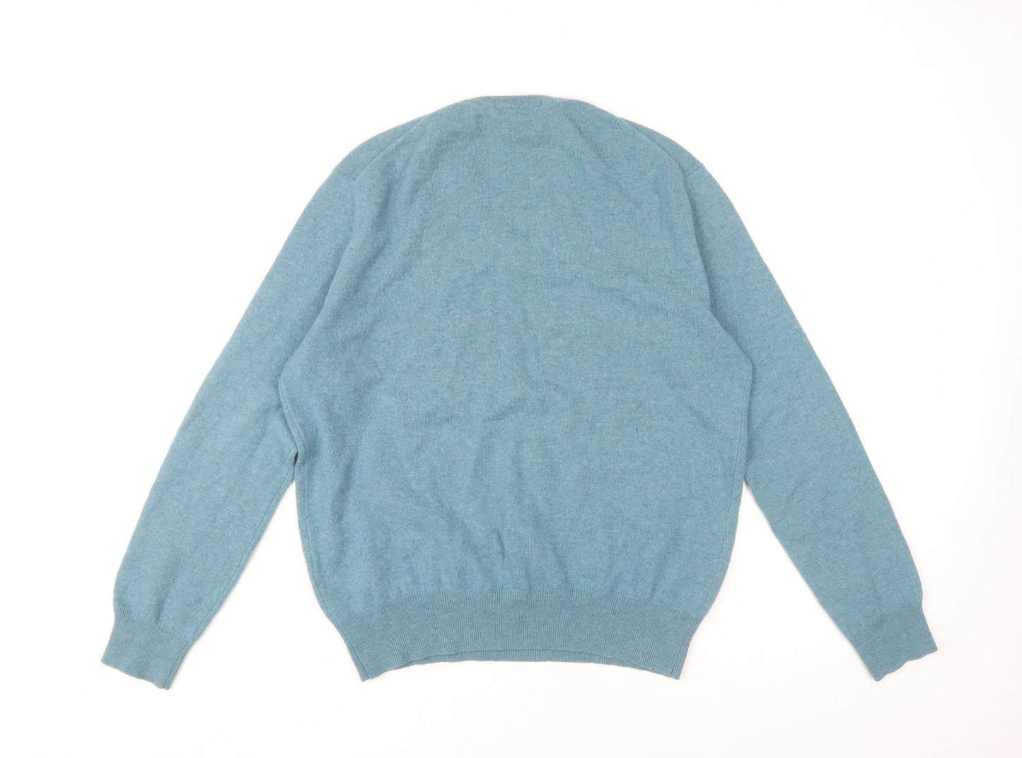 Pringle of Scotland Men's Blue Merino Wool V-Neck Jumper M