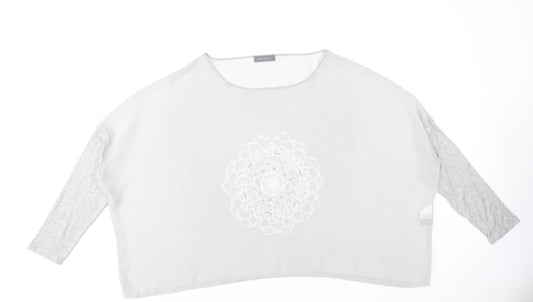 Mint Velvet Women’s Grey Beaded Embroidered Blouse UK 18