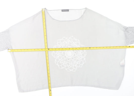 Mint Velvet Women’s Grey Beaded Embroidered Blouse UK 18