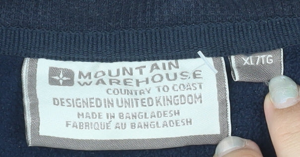 Mountain Warehouse Men’s Blue XL 1/4 Zip Fleece Sweatshirt Hiking