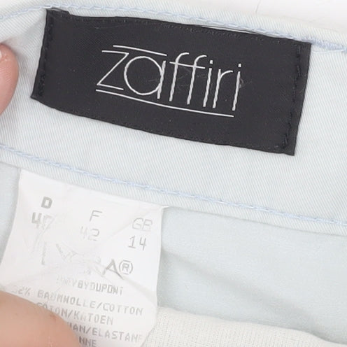 Zaffiri Women’s Grey Capri Trousers Size 14 Cotton Blend