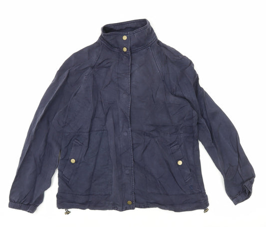 Joules Womens Blue Cotton Mid-Length Casual Jacket Size 10