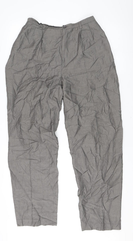 Banana Republic Womens Grey Size 12 Straight Leg Wool Mohair Trousers