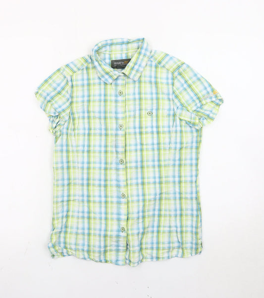 Regatta Women’s Multicoloured Plaid Short Sleeve Button-Up Shirt UK 12