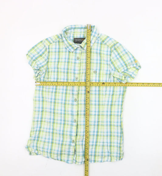 Regatta Women’s Multicoloured Plaid Short Sleeve Button-Up Shirt UK 12