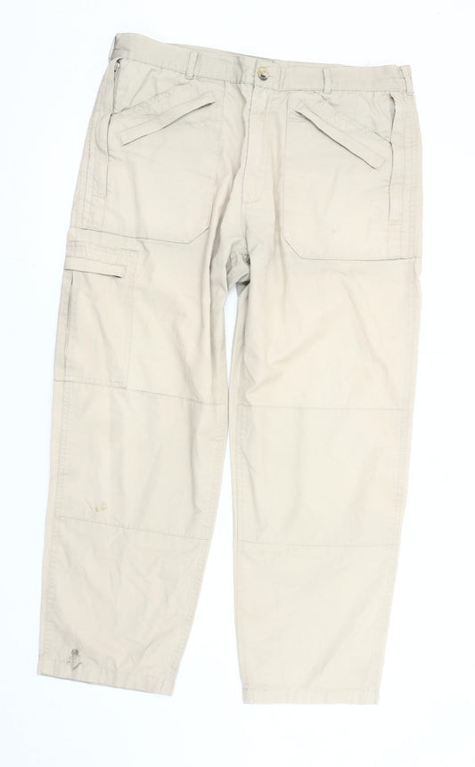 Regatta Men's Beige Cargo Trousers 36W 29L Outdoor Workwear