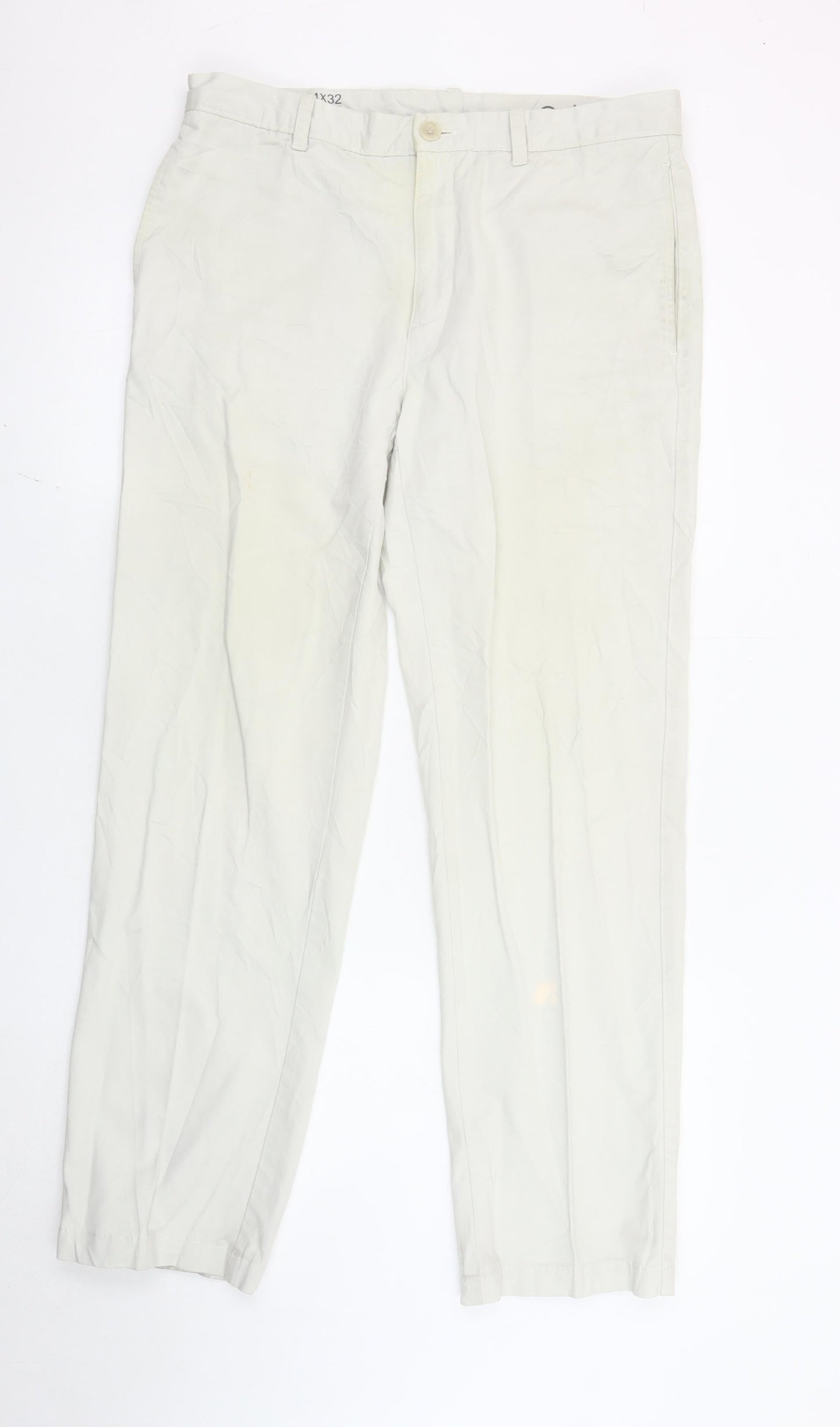 Calvin Klein Men’s Beige Chino Trousers 34x32 Regular Fit Straight Leg