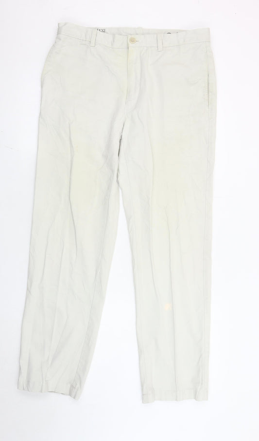 Calvin Klein Men’s Beige Chino Trousers 34x32 Regular Fit Straight Leg