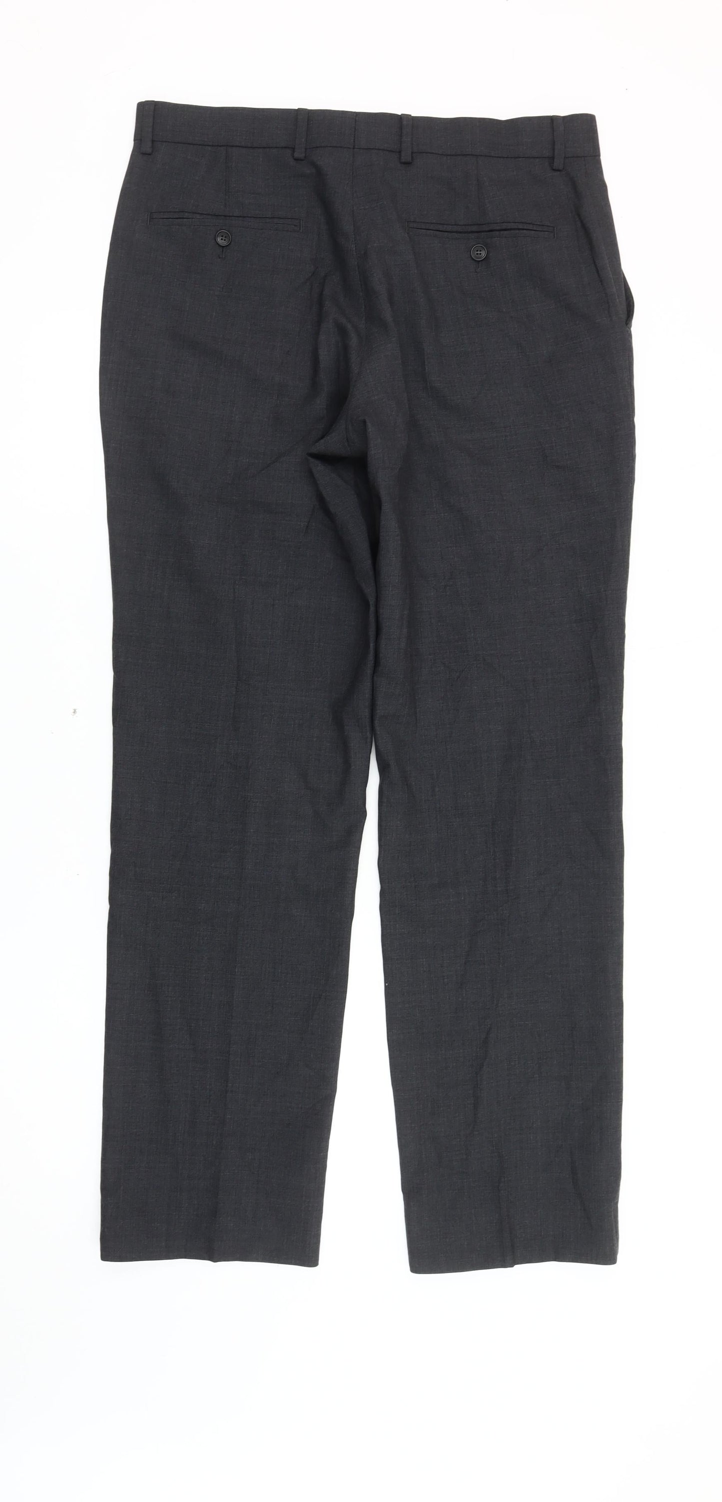 Jaeger Men's Black Wool Dress Trousers Size M 34in Waist Regular Fit