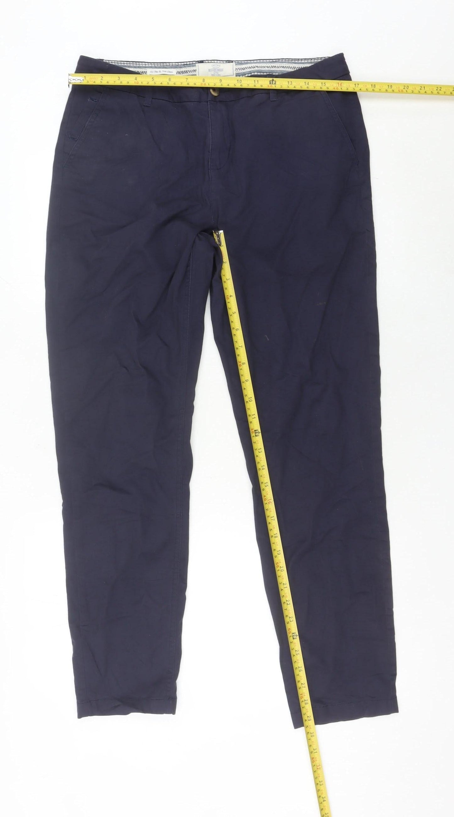 Fat Face Women's Blue Chino Trousers Size 12 Straight Leg