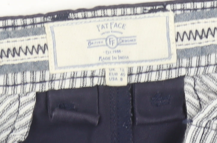Fat Face Women's Blue Chino Trousers Size 12 Straight Leg