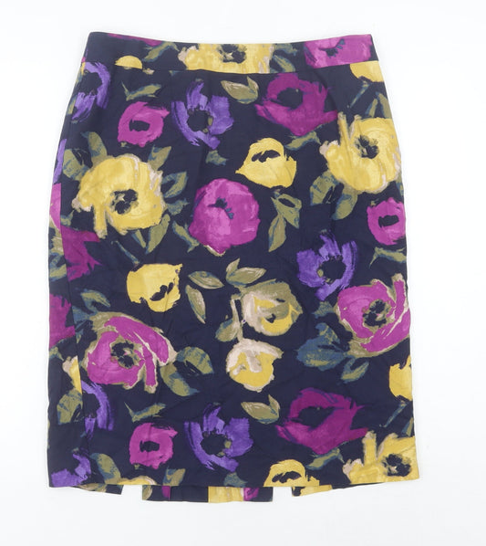 Laura Ashley Women’s Multicoloured Floral Pencil Skirt UK 12 Knee Length