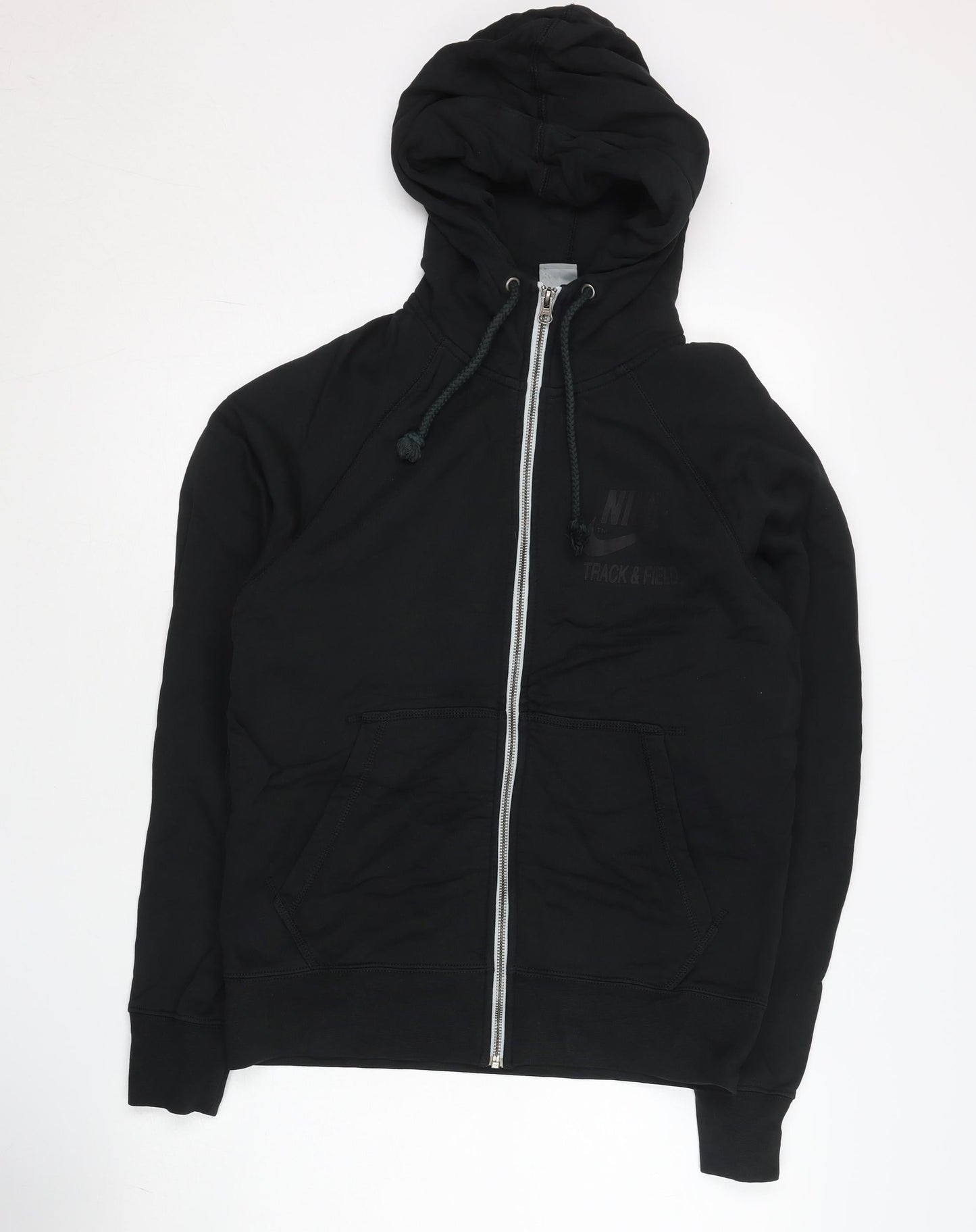 Nike Men’s Black Full Zip Hoodie M Sportswear Cotton Logo