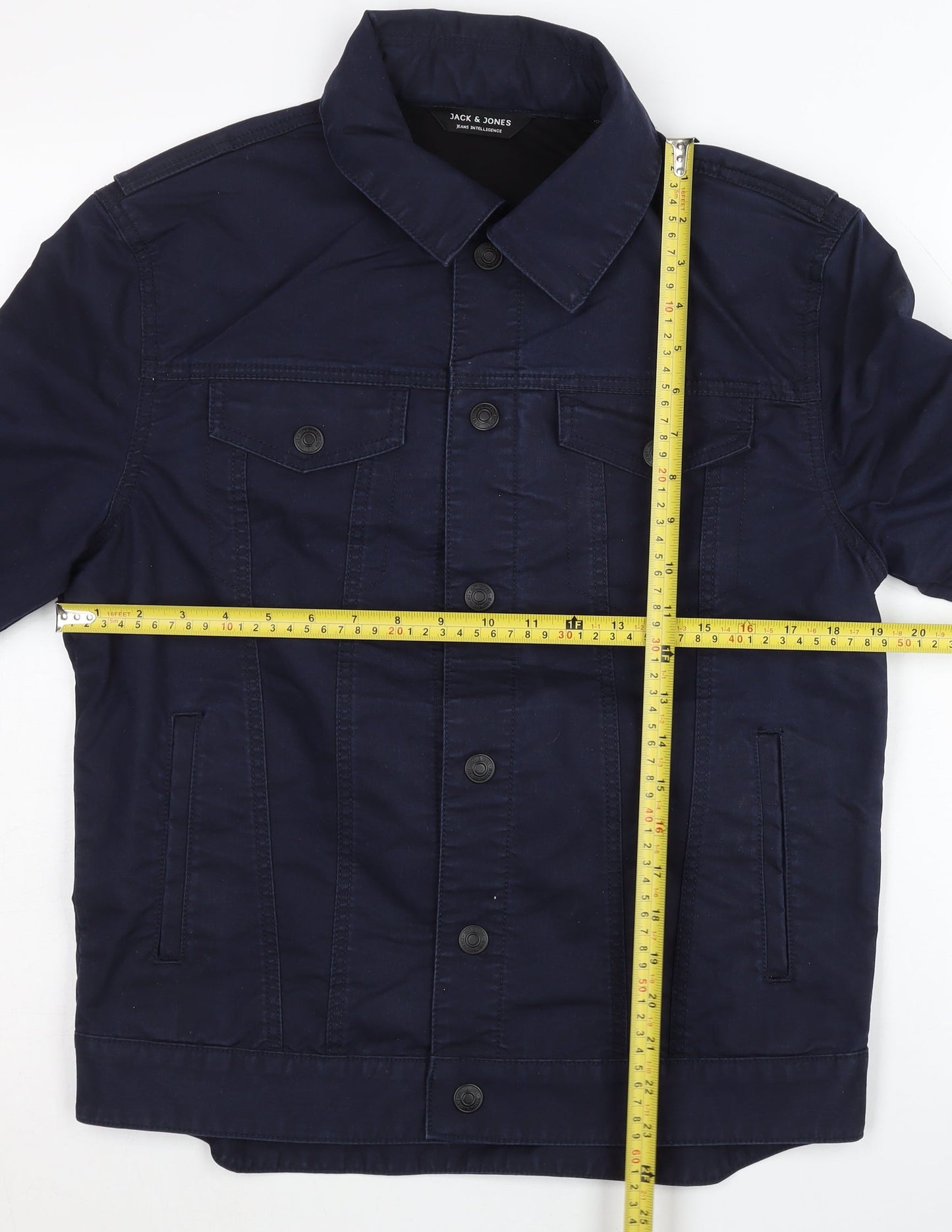 Jack & Jones Men's Blue M Cotton Blend Short Jacket Casual