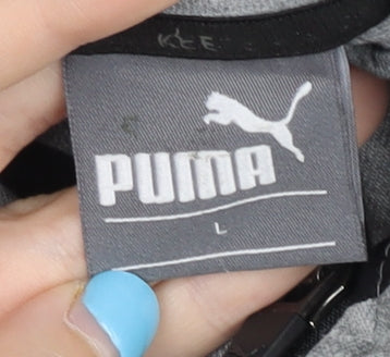Puma Men’s Grey Full Zip Hoodie L Jersey Athletic Fit