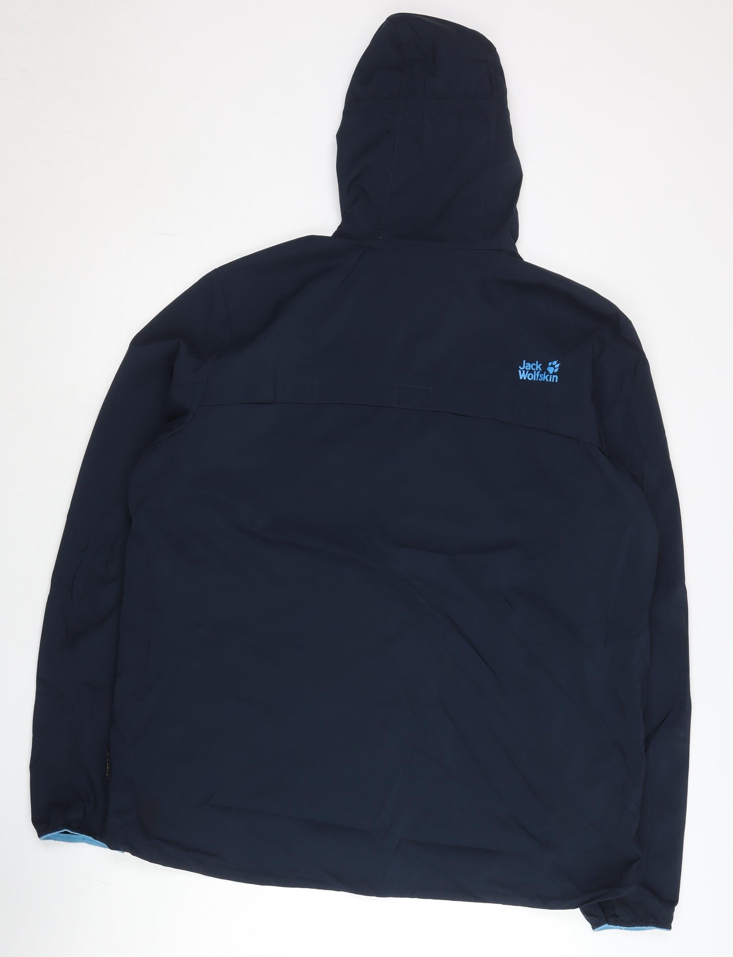 Jack Wolfskin Men's Blue Softshell Hooded Jacket L Hiking Outdoor 40"-42"