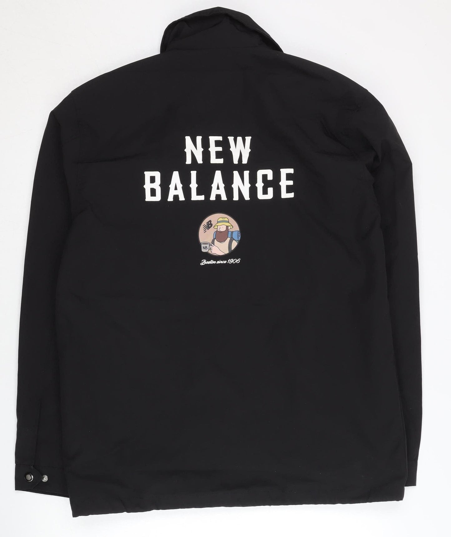 New Balance Men's Black XL Coach Jacket Sports Logo Mid-Length